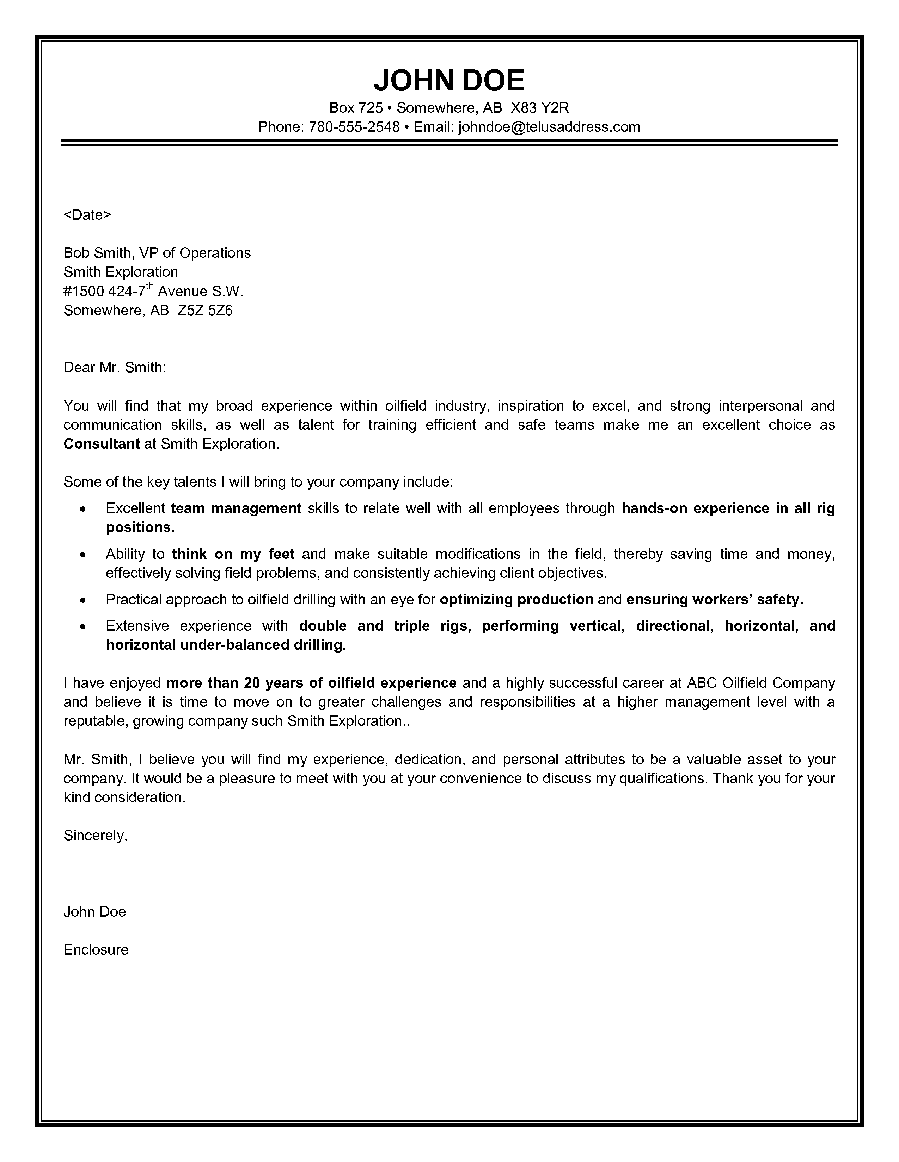 Sample Consultant Cover Letter from www.canadian-resume-service.com